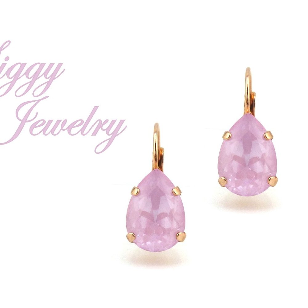 Swarovski Crystal Soft Rose Ignite Pear Teardrop Earrings, Assorted Finishes